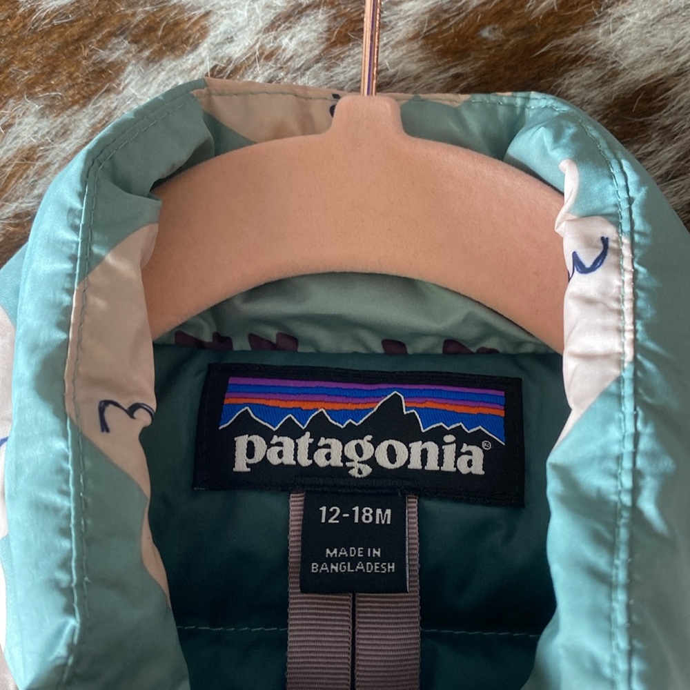 Patagonia baby Buffalo in Cowboy Boots Down Sweater Puffer Jacket - Picture 4 of 7